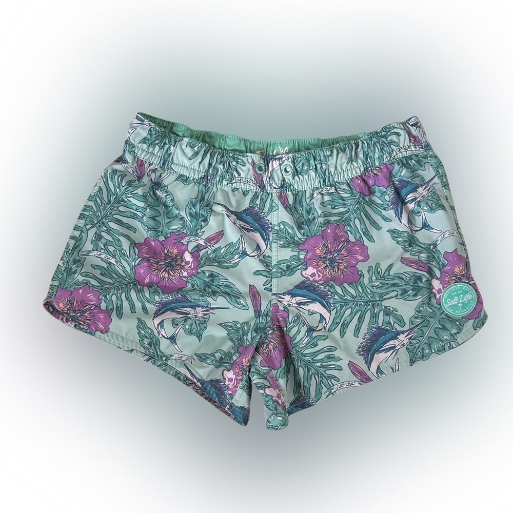 Salt Life Women's Tropical Print Athletic Shorts